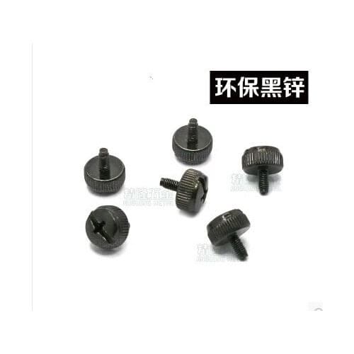 Hand screw M3*6 free tool adjustment screw manual step eleven word slot knurling black