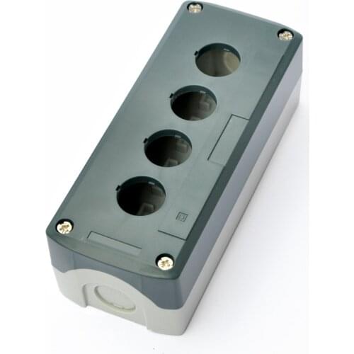SBX04 Gray Plastic 22mm Dia 4-Hole Push Button Switch Control Box Case