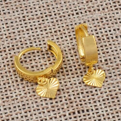 Gold Color Heart Earrings for Women Girls Small Stud Earring Woman Jewelry Gifts Wholesale Accessories #017816