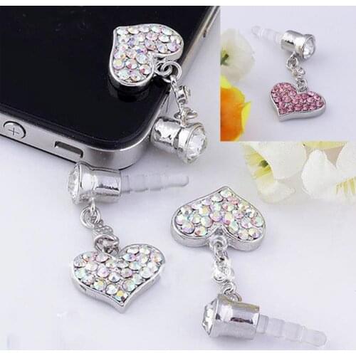 1 PC Plug Universal Anti-dust Love Heart Shape Dangle Earphone Jack Plug Stopper for Earphone Jack