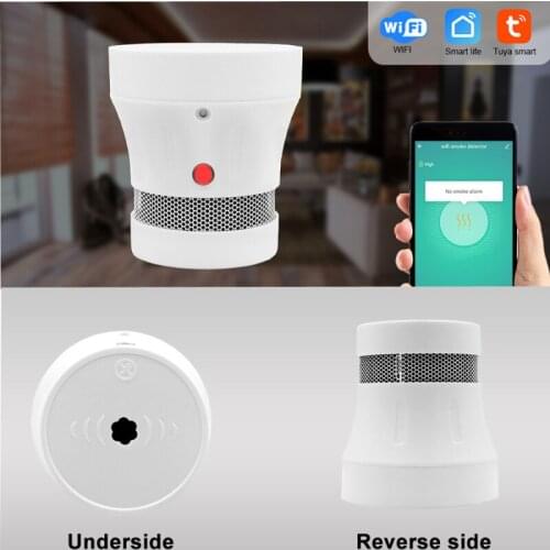 Tuya WiFi Smoke Alarm Fire Protection Smoke Detector Smokehouse Combination Fire Alarm Home Security System Firefighters