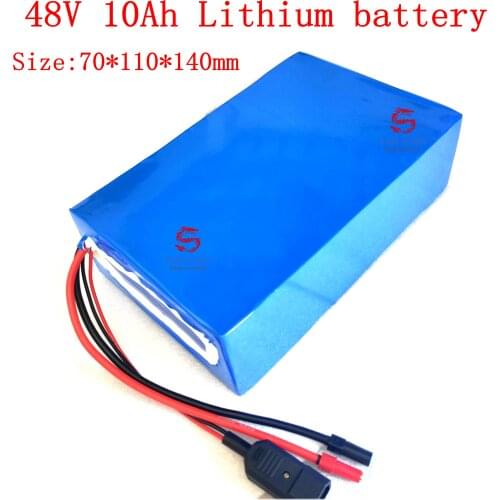 48V 10Ah Lithium Ion Battery Pack with Bag+capacity Indicator for Electric Mountain Bike Fat E-bike Beach Cruiser Bicycle Ebike