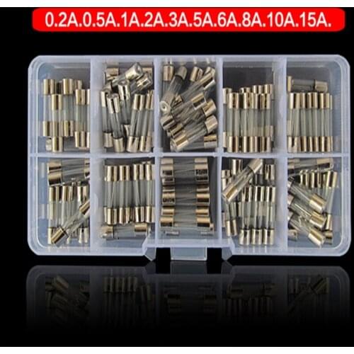 1 box Glass fuse tube 250V 0.2A-15A mixed package appliance car repair