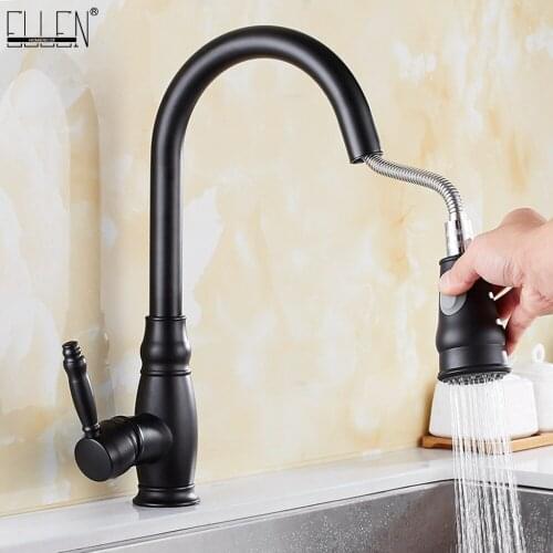 Vidric Kitchen Mixer Black Pull Out Kitchen Faucets Deck Mount Kitchen Sink Faucet Crane Cold Hot Water Torneira Cozinha Rotate