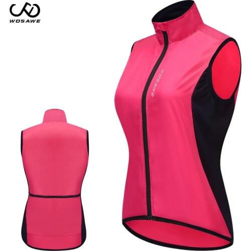 WOSAWE Short Wind Cycling Vest Women Manga Windproof Mesh Breahable Female Ciclismo MTB Bike Bicycle Sleeveless Jacket Gilet