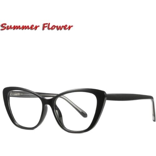 Women Cat Eye Prescription Glasses Frame Acetate Eyewear Optical Glasses for Recipe Lenses