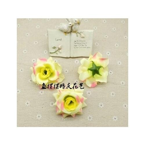 04 Home &wedding decoration artificial flowers DIY simulation flower rose head silk false flower wall arch wedding ball 6CM