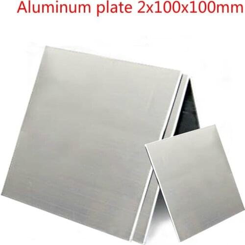1pcs Aluminum Flat Plate Sheet 2mm * 100mm * 100mmMachinery Parts Pure Aluminum Customizable Electrical application
