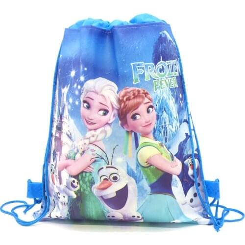 1pcs High Quality Disney Frozen Non-woven Fabric Drawstring Bags Kids Cotton Travel Pouch Storage Clothes Bags Portable Backpack