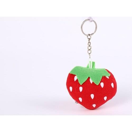 10PCS 7cm Multicolored Strawberry Soft Toys Car Bag Decoration Plush Mini Pendant Keychain Doll Ring Soft Toy