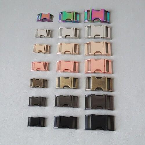 100PCS 15mm 20mm 25mm Pet Dog Collar Paracord Webbing Straps Metal Release Buckle Clasp Sewing Accessories Clip Hook Belt Ring