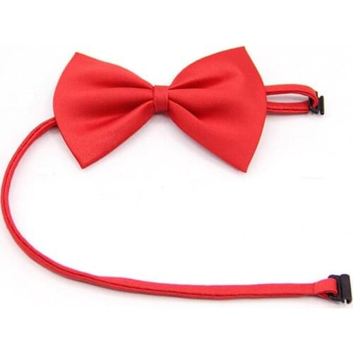 19 colors Pet tie Dog tie collar flower accessories decoration Supplies Pure color bowknot necktie LX7367