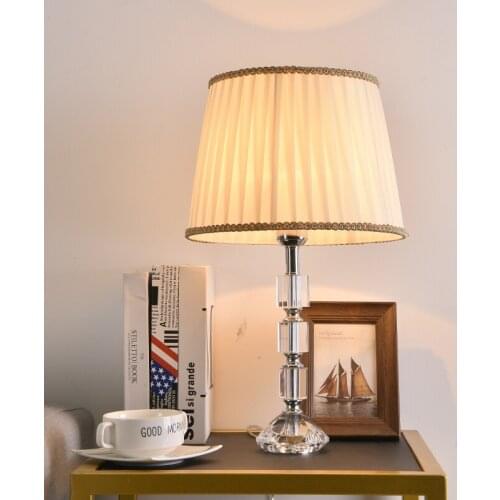2020 TUDA Crystal Stone Table Lamps Led Desk Lamp For Bedroom Living Room Remote Control Button Switch Table Lamp Bedside Lamps