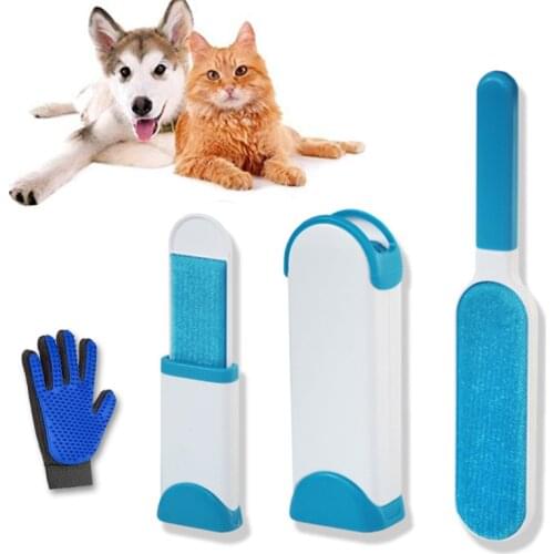 3 Pcs Pet Dog Cat Grooming Comb Cleaning Tool Hair Remover Brush Reusable Double-Side Brush For Dog Cats Pet Cleaning Supplies