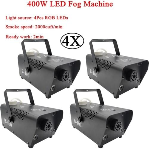 4Pcs/Lot Remote Control 400W LED Smoke Machine With Wireless Remote Control RGB 3IN1 Color Fog Machine Disco Party DJ Equipment