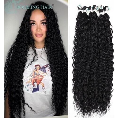Afro Kinky Curly Hair Bundles Extensions Synthetic Hair Soft Heat Resistant Afro Culrls 300g Full Head Wig 26-28Inch Super Long