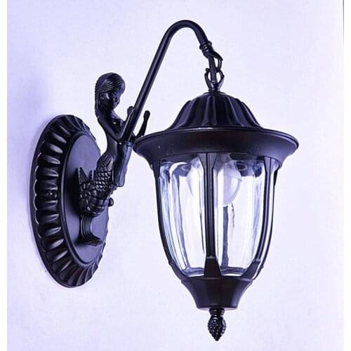 American Retro Wall Lamp Balcony Moisture-Proof Creative Living Room Wall Lamp Iron Gate Aisle Bedroom Wall Lamp Wall Light