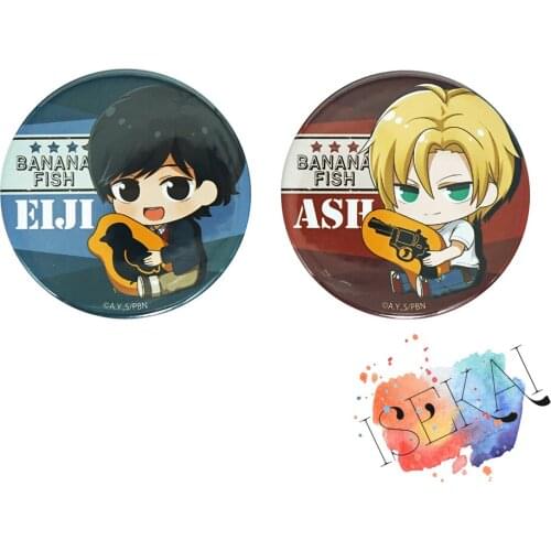 BANANA FISH Anime badge Ash Lynx Okumura Eiji Metal Cute Badge Brooch Pins