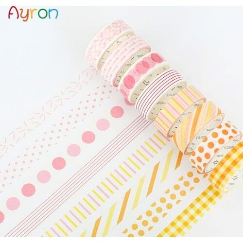 15mm*7m Basic rainbow paper washi tape color decoration tape masking stickers Scrapbooking School supplies