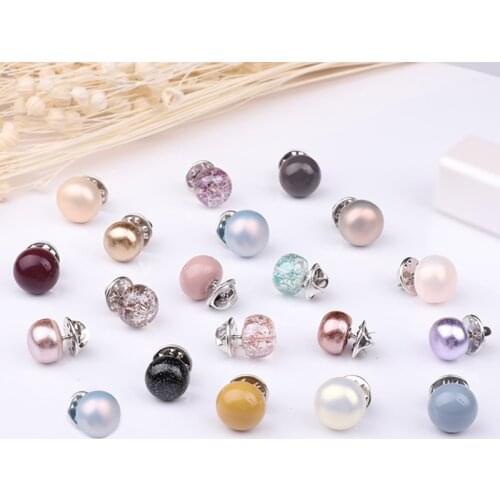10 Pcs Brooch Set Pearl Rhinestones Brooch Colourful Lapel Pin Shirt Sweater Accessories Prevent Exposure Brooches for Women