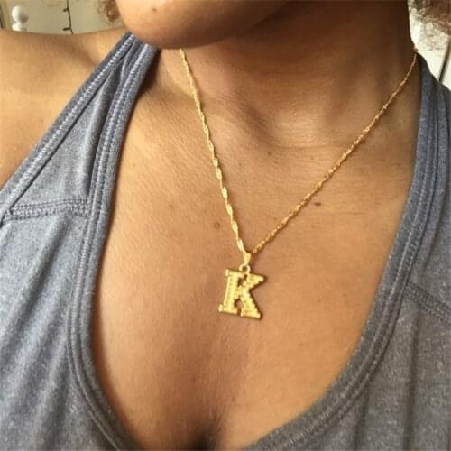 Stainless Steel Tiny Gold Letter Initial Necklace For Women A-Z Alphabet Necklaces Pendant Jewelry Christmas Gifts Choker Chain