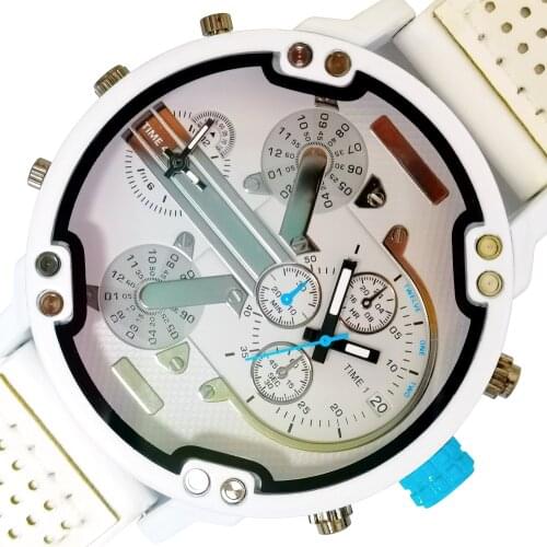 White Large Mens Watch Big Man Dz Watch Military Fake Three-Eye Classic Aaa Luxury Watch Wrist Quartz Hodinky Zegarek Meski