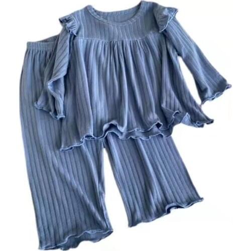 Childrens Pajamas Girls Spring Autumn Baby Home Clothes Thin Section Childrens Pajamas Suits Student Air-Conditioning Suits