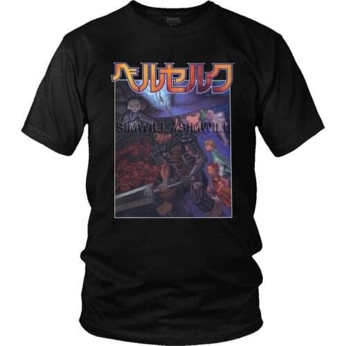 Mens Berserk Guts Griffith T-Shirt Swordsman Gatsu Sacrifice Kentaro Miura Anime Tshirt Short Sleeve Cool T Shirt Cotton Tee