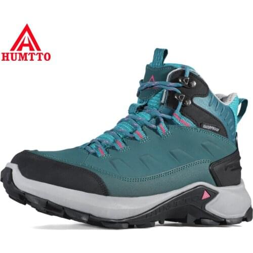 HUMTTO Leather Climbing Hunting Trekking Boots Waterproof Sport Hiking Shoes Women Breathable Outdoor Mountain Tactical Sneakers