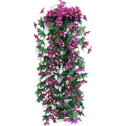 Artficial Plant Flowers Lily Silk Fake Flower Home Decoration Salon Accessories Hanging Basket Garden Wedding Mariage Home Decor