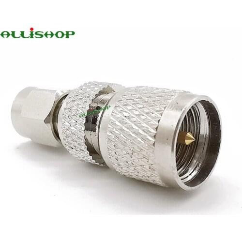 2Pcs Mini UHF Male PL259 PL-259 to SMA Male RF Connector SMA Male to UHF PL259 Male Plug RF Coaxial Adapter Connector