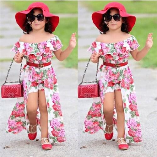 Summer Toddler Kid Baby Girl Clothes Sets 1-6Y Floral Tops Shorts Pants Chiffon Ruffles Skirts 3pcs Clothes
