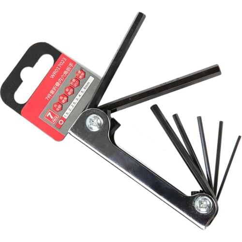 7Pcs/Set Multifunctional Foldable Alloy Steel Hex Wrench 1.5mm-6mm Metric Hex Spanner Industrial Repair Tools Hand Tool