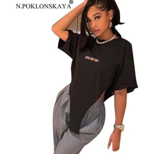 Женские базовые футболки N.POKLONSKAYA China At AliExpress