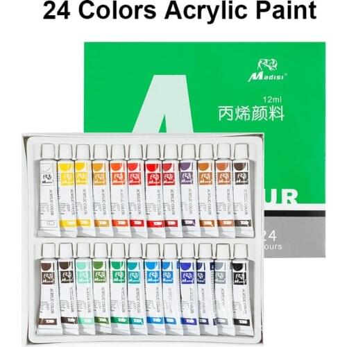Acrylic Paint Set 24 Colors 12ml Non-Toxic Rich Pigments Paints Sets for Artists