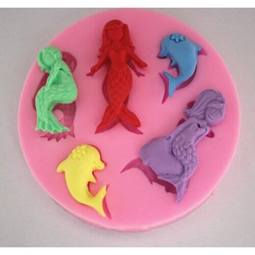 New New Pretty Mermaid Shaped 3d Silicone Cake Fondant Mold, Cake Decoration Tools, Soap, Candle Moulds