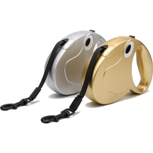 Newest Pet Product Top Quality Dog Leash Rope Retractable Leashes Dog Gold Silver Collar Harness Automatic Extending Dog Leash