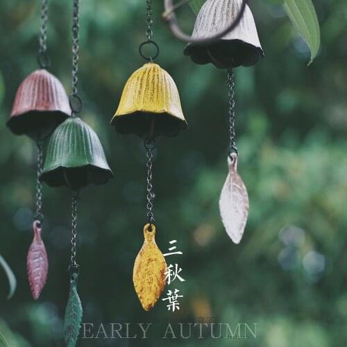 New Fashion Japanese Cast Iron Wind Bell Leaf Retro Japanese Temple Hanging Birthday Wind Chimes Hanging Decorations Ornaments