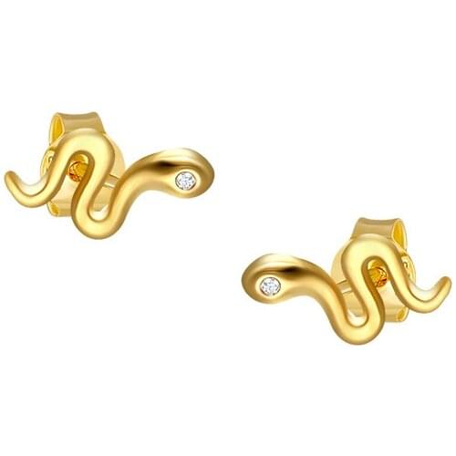 Original S925 Sterling Silver Little Snake Stub Earrings Punk Design 2020 New Female Fashion Unique Statement Vintage Wholesale