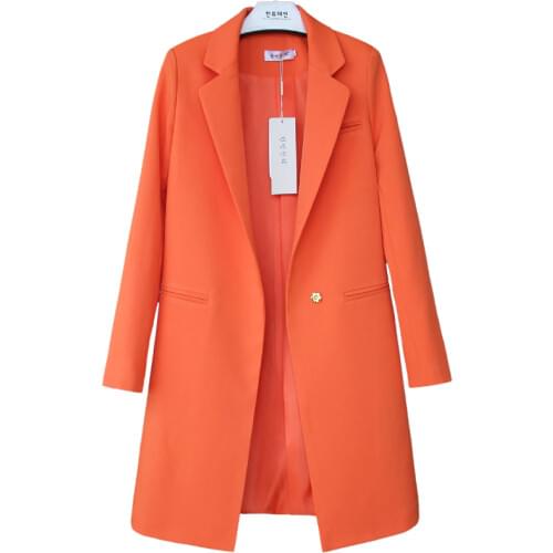 Fall new small suit womens long section of the fashion lady Blazers long-sleeved large size suit was thin wild jacket