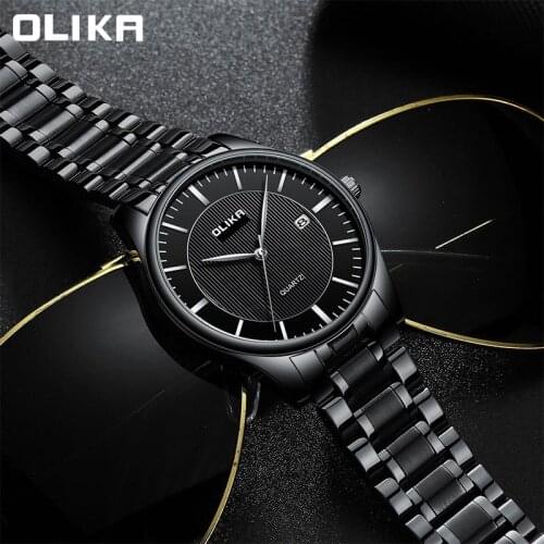 Luxury Watch Olilka/ Oulijia Special Mens Watch Solid Steel Strip Waterproof Fashion Business Simple Mens Watch Watch for Men