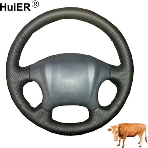 Hand Sewing Car Steering Wheel Cover Top Layer Cow Leather Volant Funda Volante For Hyundai Tucson 2005 2006 2007 2008 2009