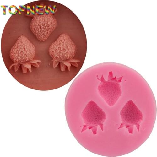 Nice strawberry silicone mold soap sugar fondant candle molds sugar craft tools chocolate moulds for cakes decorating C1789