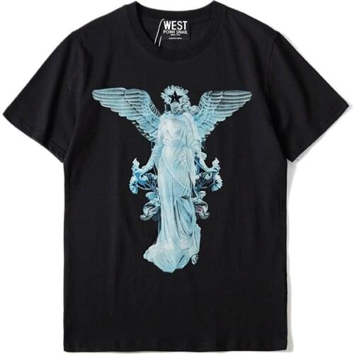 High New 2020 parkour Fashion Star Angel Wing T Shirts T-Shirt Hip Hop Skateboard Street Cotton T-Shirts Tee Top kenye #F74
