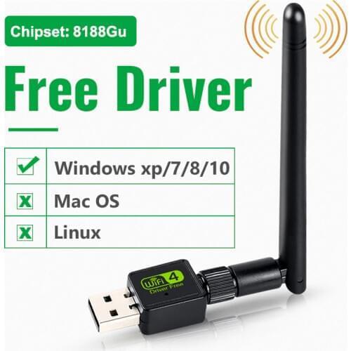 USB WiFi Adapter Antena Wi-Fi Adapter WiFi Dongle Network Card Antenna Wireless Wi-Fi Receiver for PC Free Wi Fi MT7601 8188GU