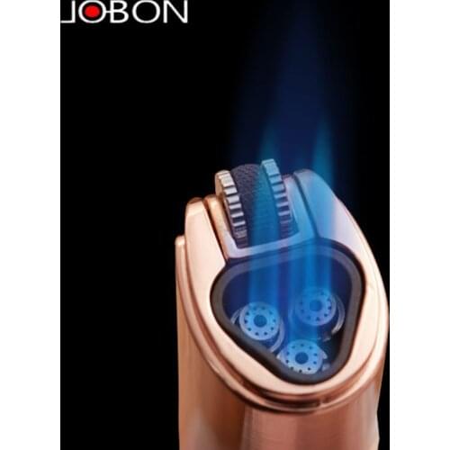 Jobon One Triple Torch Lighter Metal Windproof Gas Butane Jet Flint Lighter 3 Nozzles Turbo BBQ Cigar Spray Gun Gadgets For Men