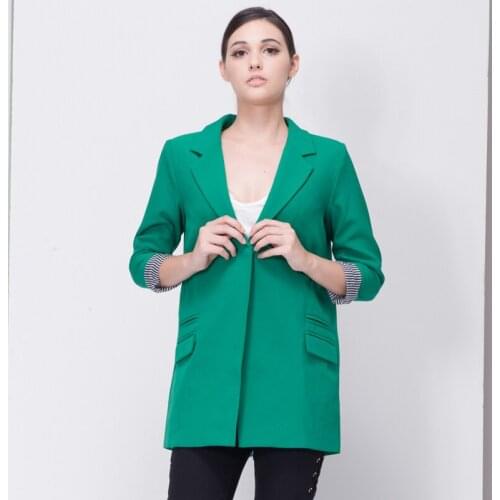 Wenfly Women Plus Size Plus SizeJacket Suits Coat Loose Korean Single Button Long Sleeve Office England Side Split Outwears