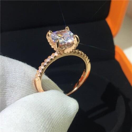 Solitaire 925 Sterling Silver Promise Ring AAAAA Zircon Cz Engagement Wedding Rings for Women Luxury Party Jewelry Gift