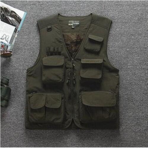 Winter Warm Multi-pocket Fleece Fishing Vest Outdoor Thick Thermal Windproof Waistcoat Men Hiking Climbing Sports Vest