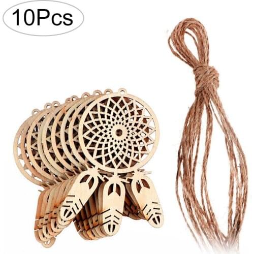 10pcs/lot Wooden Dream Catcher Feather Decoration Good Luck Mini Dreamcatcher Ornament Hanging Home Decoration 40P
